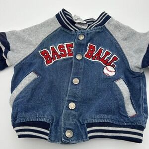 12 months navy and gray baseball vintage jacket. Sports apparel baseball.‎